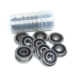 10Pcs F695 2RS Bearing 5*13*4mm  ABEC-7 Flanged Miniature F695 RS Ball Bearings F695RS For VORON