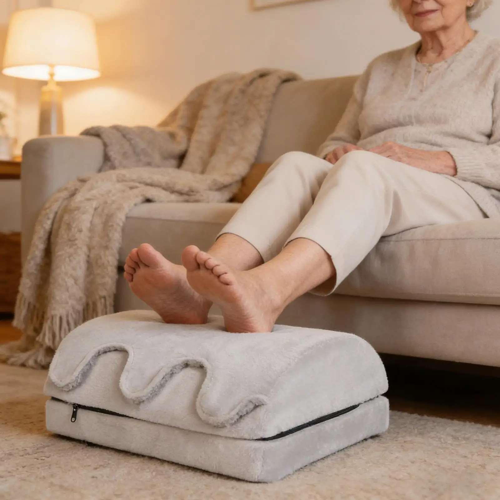 

Foot Rest Under Desk Adjustable Heights Pillow Under Desk Stool With Warm Pocket For Living Room Bed Study Kitchen Home Dorm