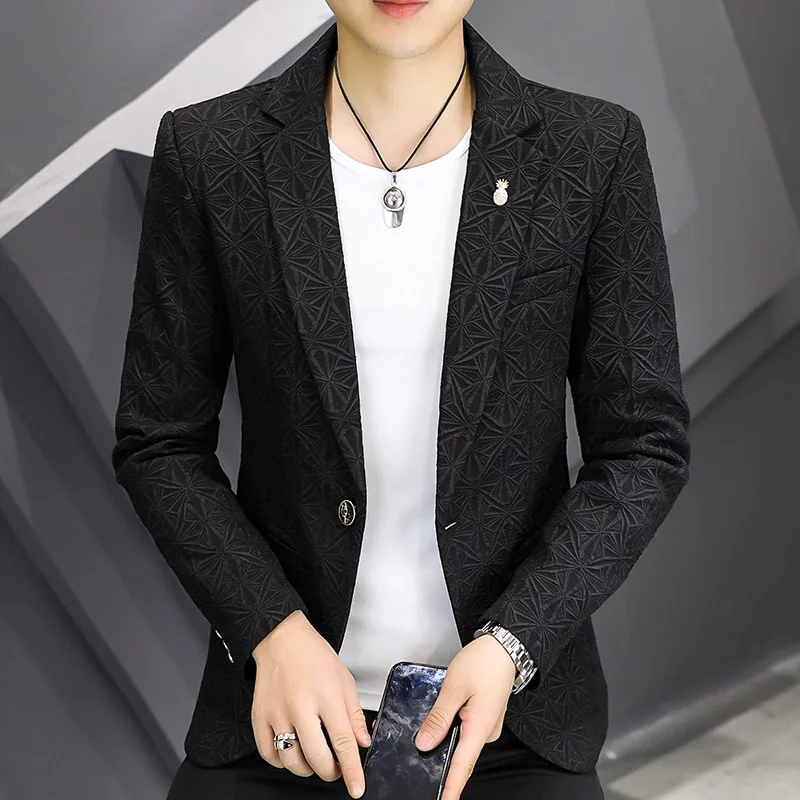 

Men's Trendy Leisure Boutique Suit Jacket men Autumn Casual Business Slim Fit Non-ironing fashion Suit man Solid Formal Blazer