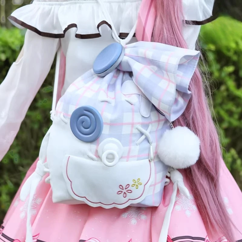 Game Infinity Nikki Cosplay Sad Sack Cute Backpack School Bag Role Play Props Accessories for Women Theme Party view 3