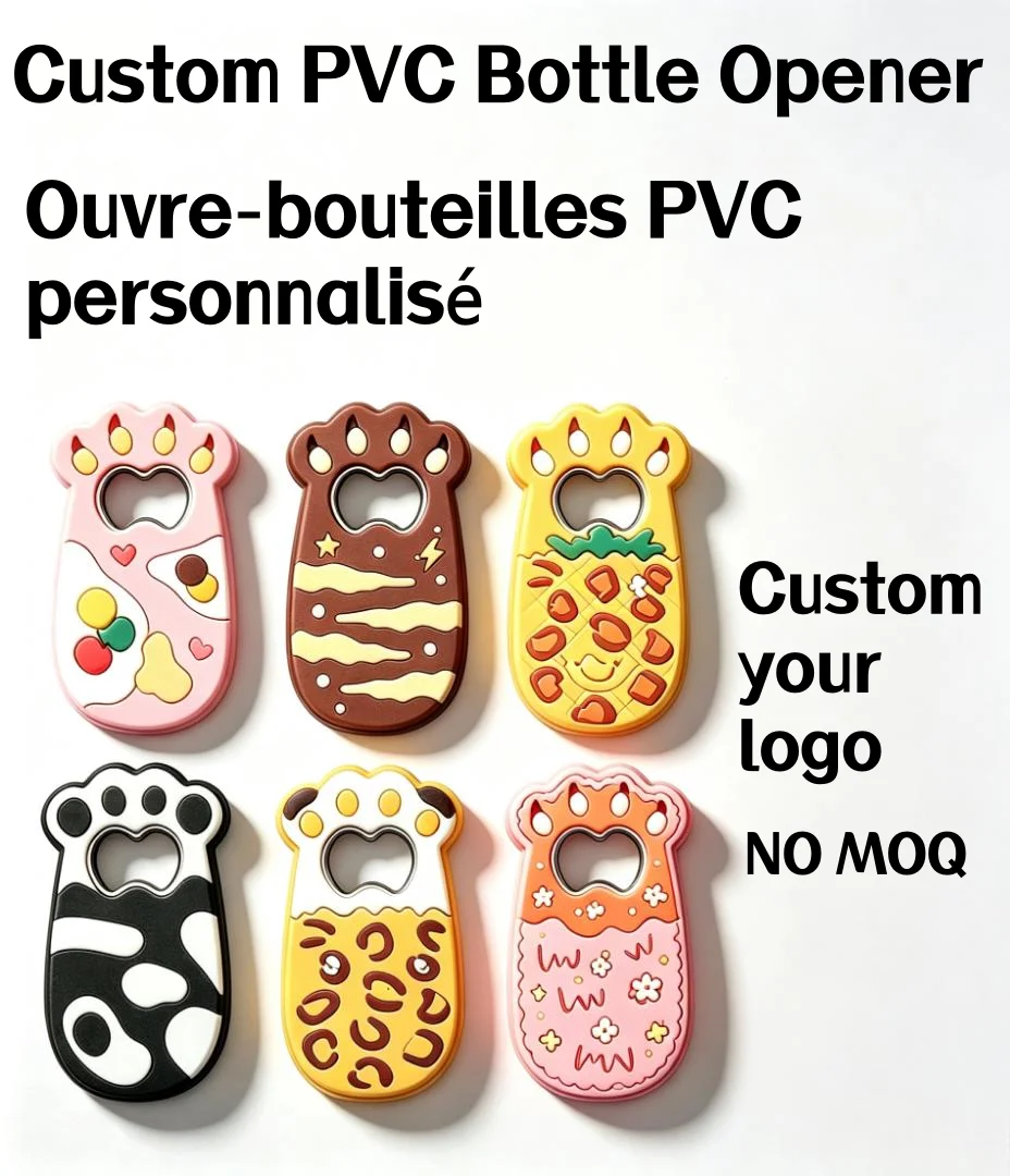 Custom PVC Soft Magnet Bottle Opener Multifunctional Magnetic Refrigerator Sticker Strong Adhesion Refrigerator Ornament Magnets