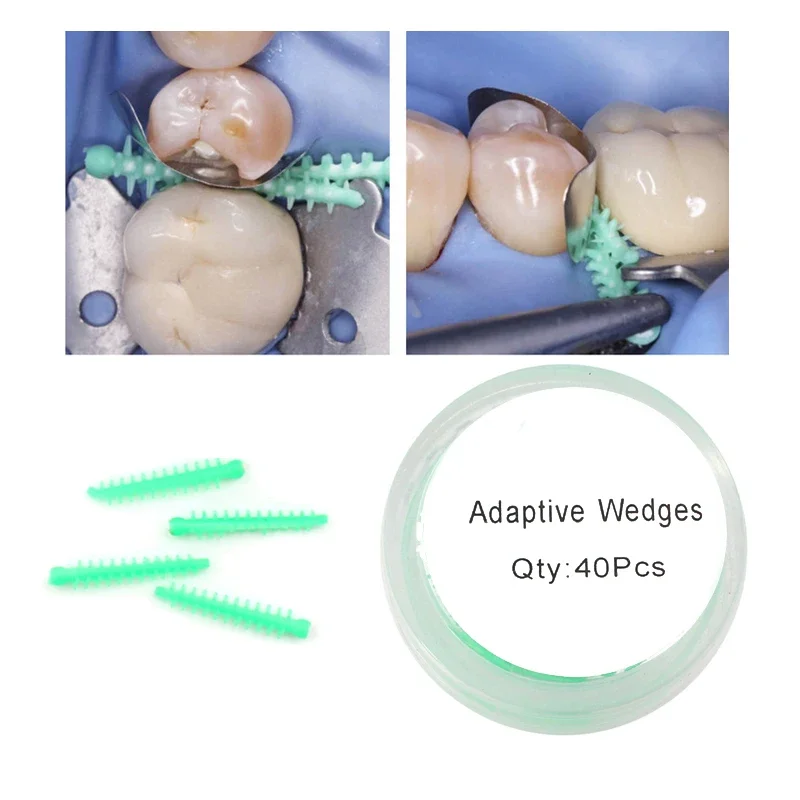 

40Pcs Dental Adaptive Silicone Interdental Wedges Matrix for Gap Filling Diastema Correction Autoclavable Dentist Material
