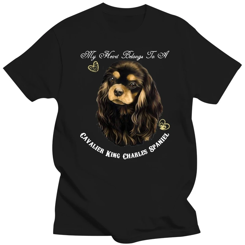 Cavalier King Charles Spaniel Black Tan My Heart Dolman Sleeve T-Shirt Basic Models Tee Shirt