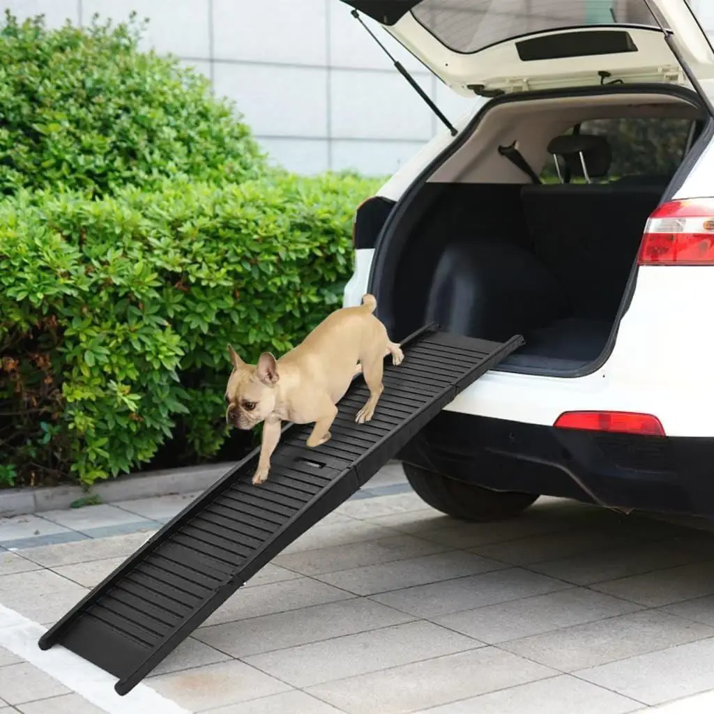 

Folding Dog Ramp - Black, 60.2x15.7x4.9 Durable Plastic Pet Accessory