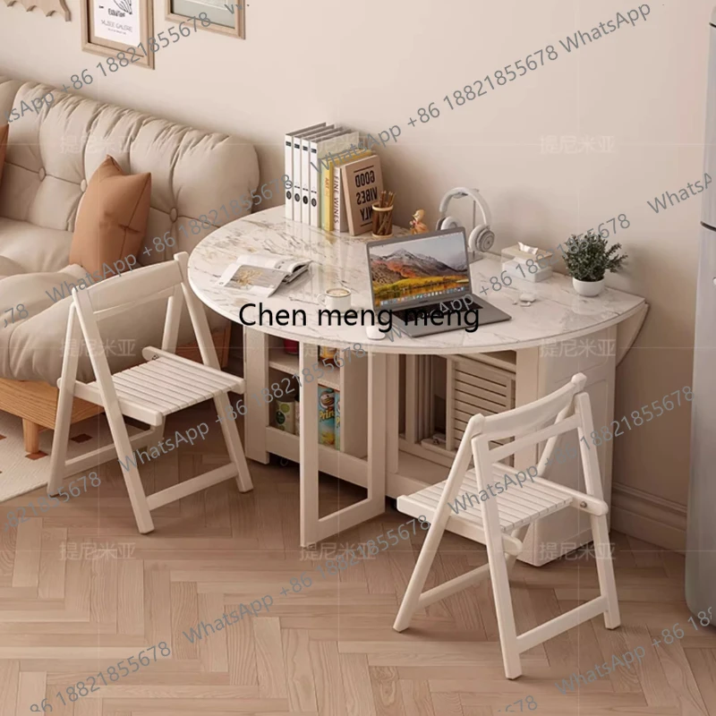 

Simple Storage Dining Table Legs Luxury Waterproof Modern Dining Table Folding Round Set Sala Da Pranzo Home Furniture