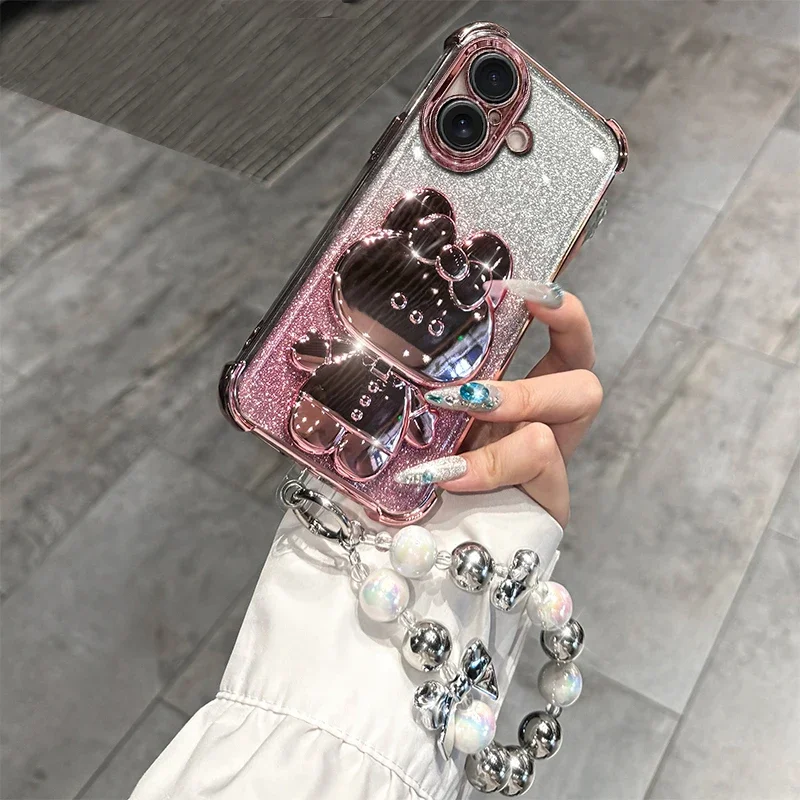 Bracket Bracelet Shockproof Glitter Plating Case For Samsung Galaxy A16 A06 A15 A25 A35 A55 A05 A04 A14 A24 A34 A54 4G 5G Cover