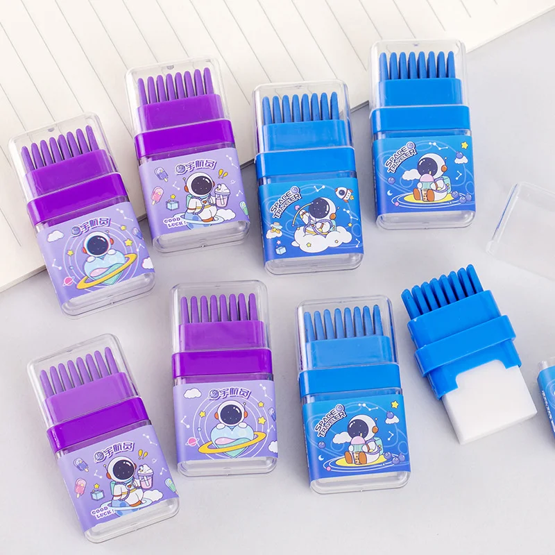 

24 pcs/lot Creative Astronaut Pencil Eraser Cute Writing Drawing Rubber Pencil Erasers Stationery Gifts School Supplies