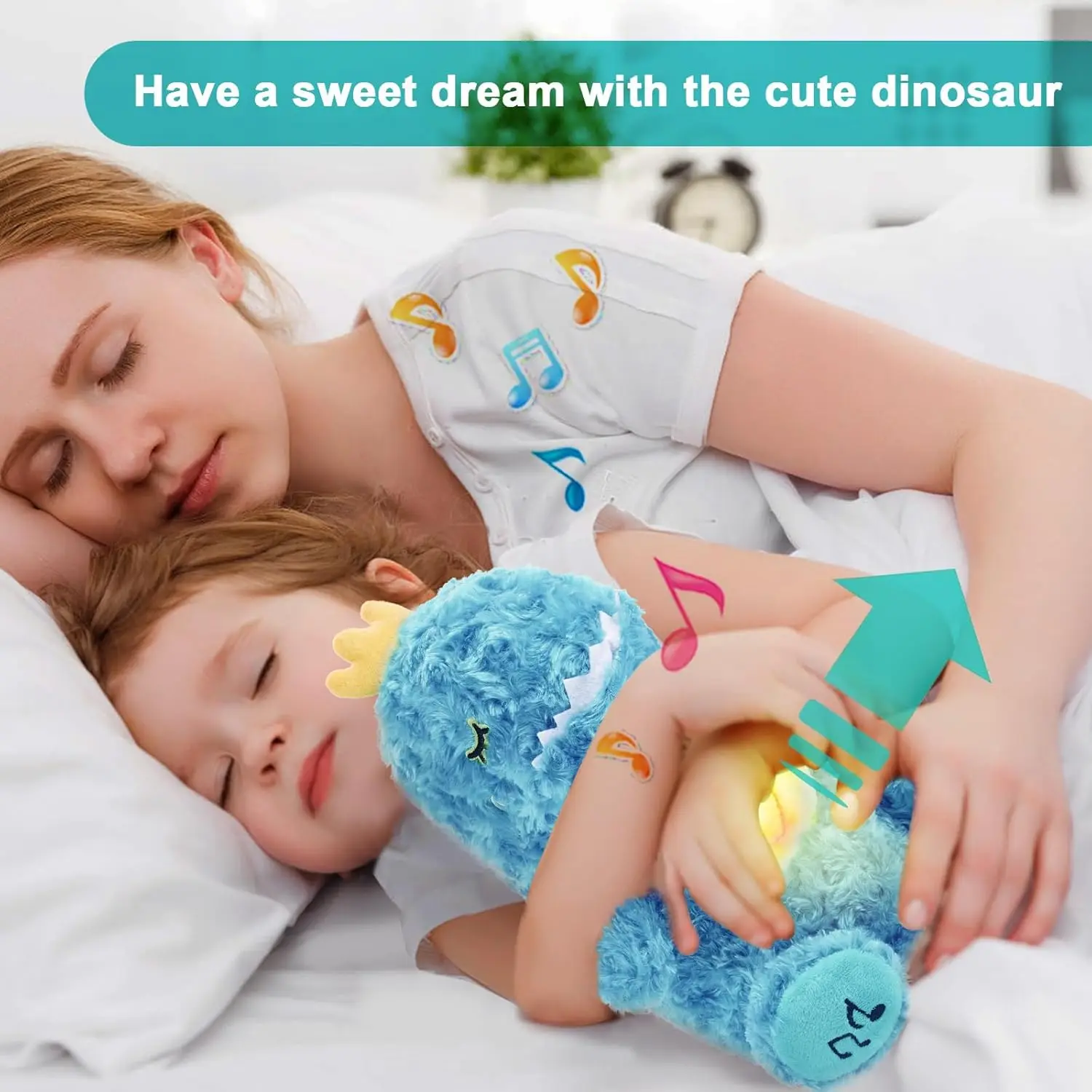 Dinosaur Stuffed Animals,Breathing Stuffed Animals with Breathing Action and Lighted Music,Ideal Sleeping Plush Toys,Baby Gifts