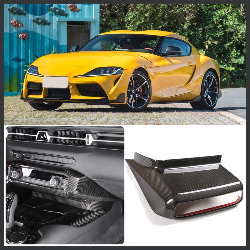 For Toyota GR Supra A90 2019-2022 Real Carbon Fiber Center Control Panel Cover Side Decorative Panel Stickers Car Accessories