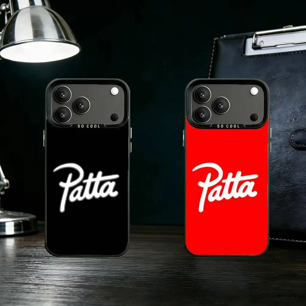 

New Styles HOT SALE P-Patta Phone Case For iPhone 17 16 15 14 13 12 11 Pro Max Plus Silver Matte Black Cover