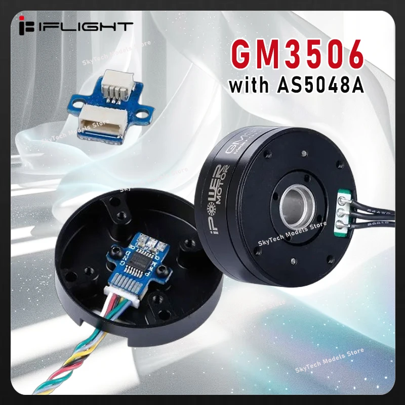 

IFlight iPower GM3506 Brushless Gimbal Motor - 130T, AS5048A Encoder, Hollow Shaft, for SLR Camera Stabilization