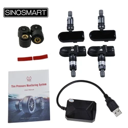 Wireless USB TPMS Tire Pressure Monitor for Android 5.0+ – Infineon Chip, IP67 Sensors, Real-time Display, External/Built-in Opt