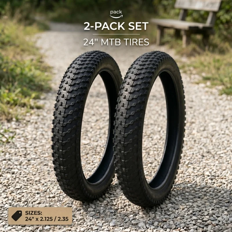 24-Zoll-Fahrradreifen 24x2.125 24x2.35 Drahtseil-Clincher-Fahrradreifen 2er-Pack Stahlseil-Außenreifen für Kinderfahrräder, MTB, Dirt Jumper, BMX – Detail 4