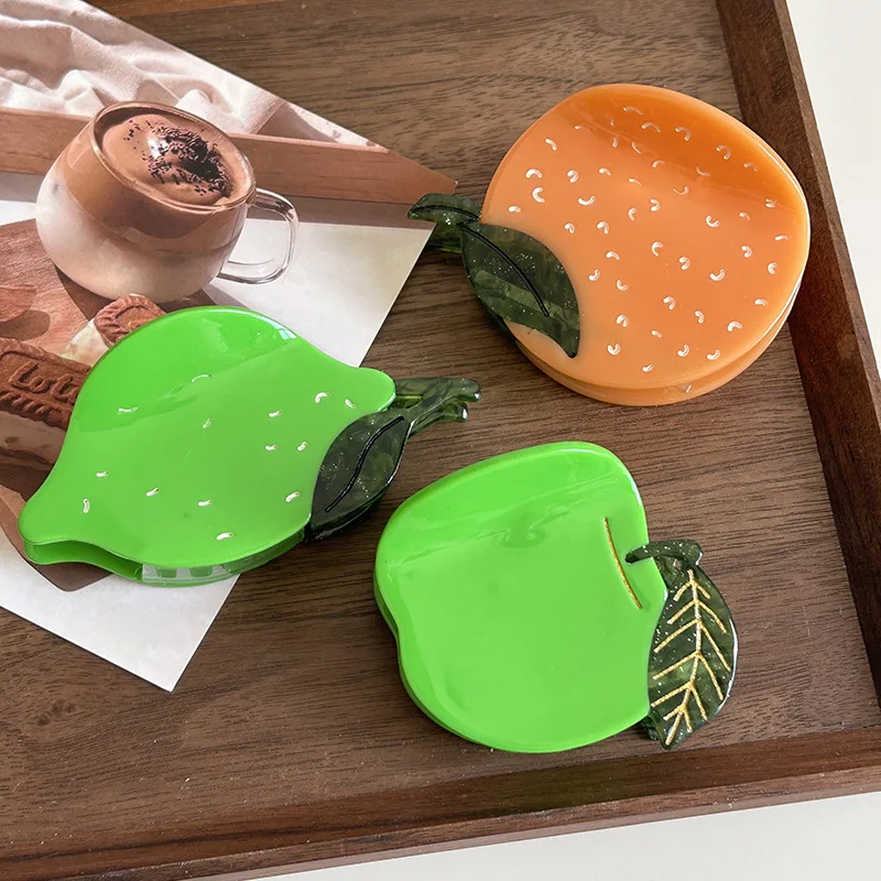 

Funny Acetate Orange Apple Pear Fruit Big Hair Claw Clip Fpr Women Girls Fashion Non-slip Hairpin Hair Accessories Tool Gifts
