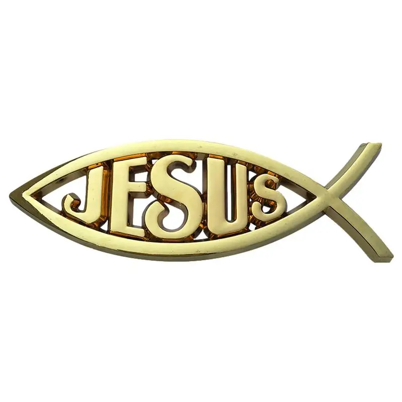 Christian Fish Sticker Jesus Fish Emblem Acrylic Decal Christian Religious Reusable Sticker For Car Window Bumper Truck Laptop