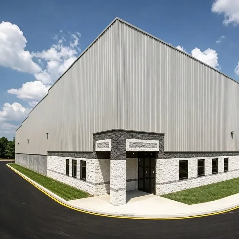 Steel Frame Building Wind Resistant Metal Warehouse Prefabricated Steel Storage Construction Low Foundation Expense