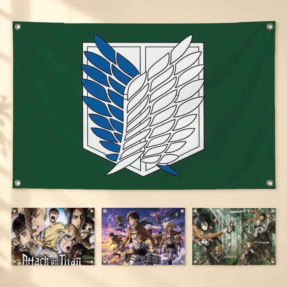 Anime A-Attack-S On Titan Flags For Garden Party Living Room Home Wall Flag Bedroom Outdoor Decor