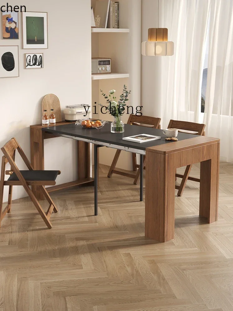 ZMLSimple Table à manger rétractable de style crème Table à manger peu encombrante pour petit appartement