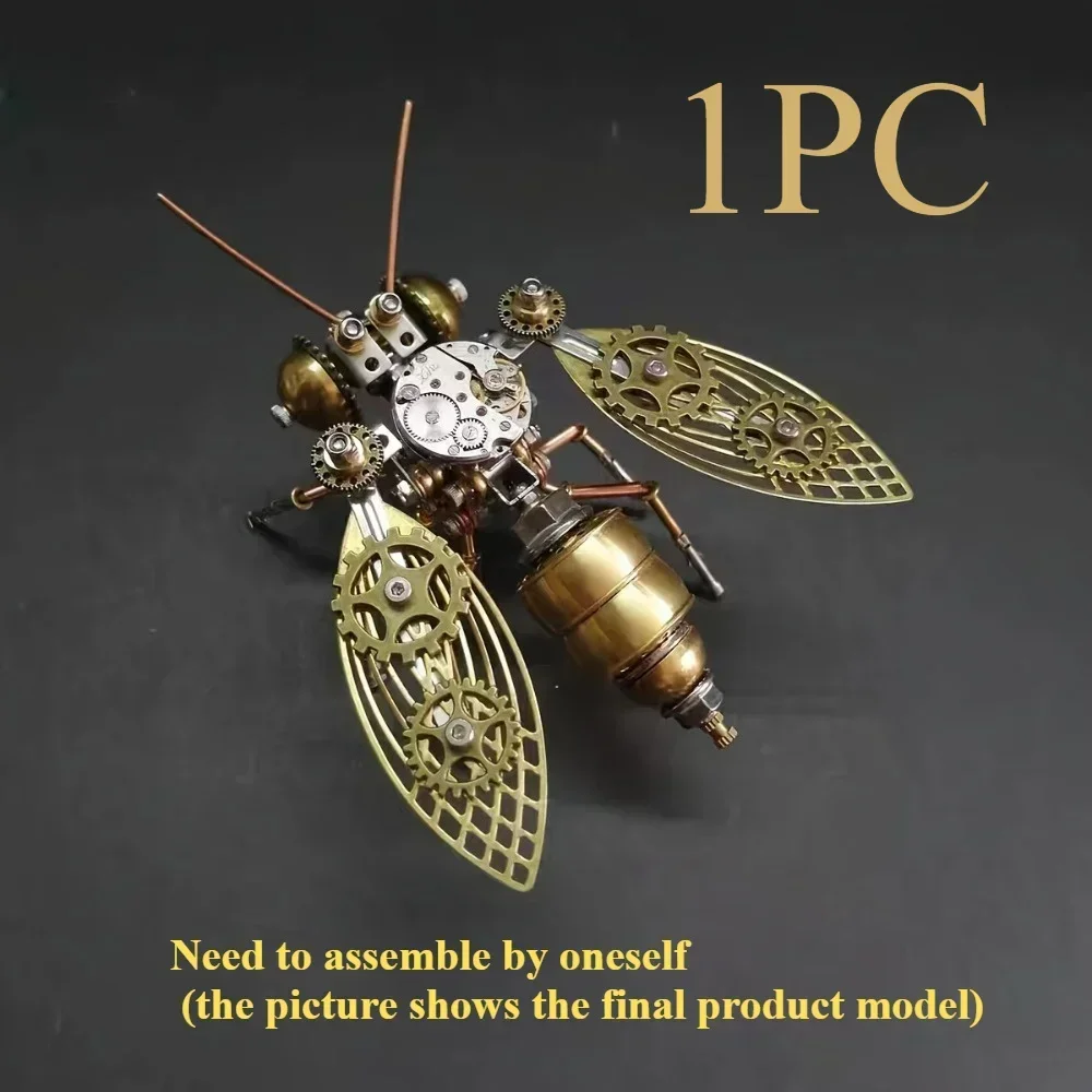 DIY 3D  Bee Steampunk Mechanical Insects Metal Assembly Model Kits Ornaments Assemble Models Toy  Figurines & Miniatures
