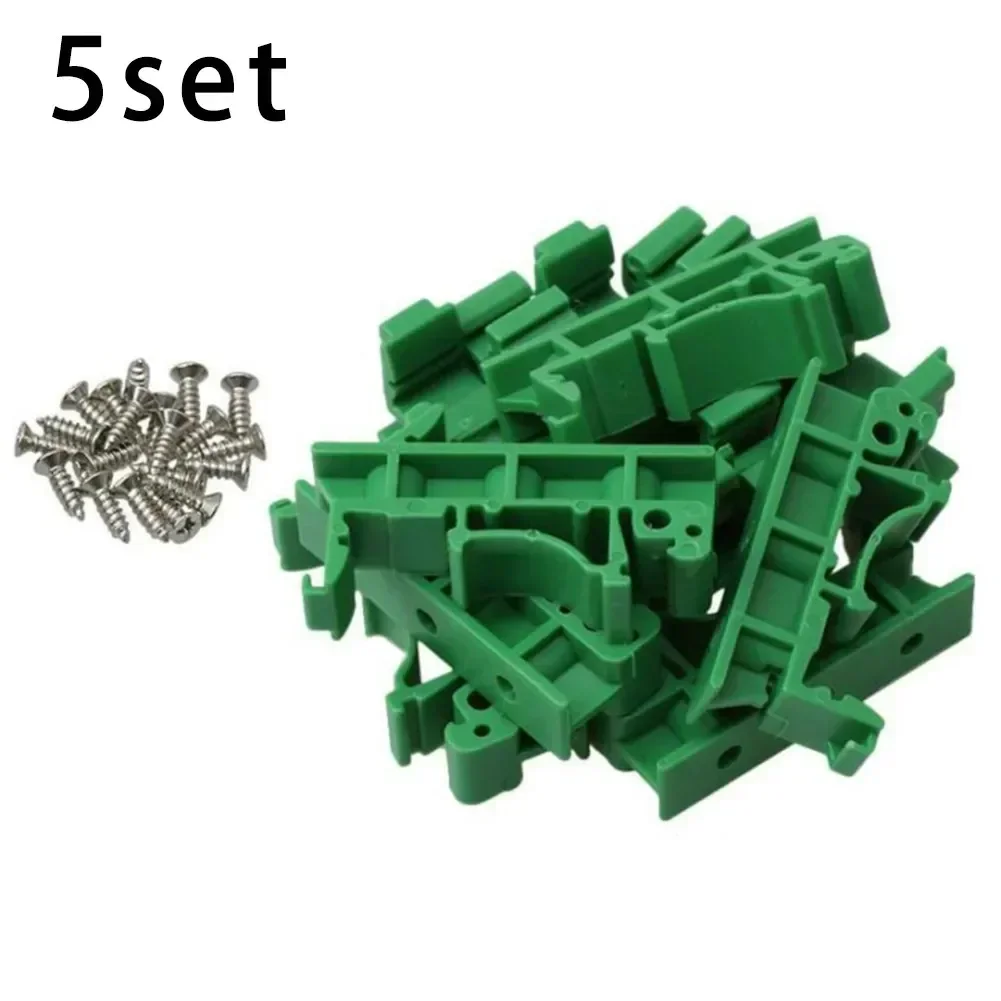 5 Set DRG-01 PCB DIN Rail Adapter Circuit Board Mounting Bracket DIN 35 Mounting Rail Holder 13mm Hole Pitch