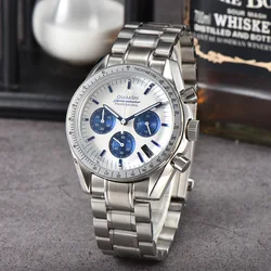 OMUMASHI 40mm Customizable Fashion Men's Watch VK63 Movement Automatic Calendar Timer Luxury Business Stainless Steel Watch