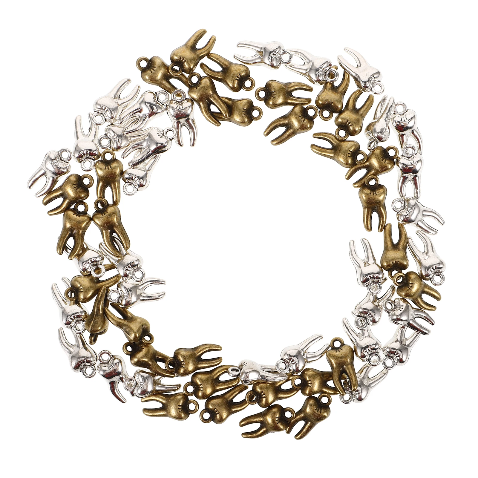 

60pcs Teeth Charm Pendant Simulation Fake Tooth Charms For Diy Jewelry Making Crafts Keychain Bracelet Earring Decorative
