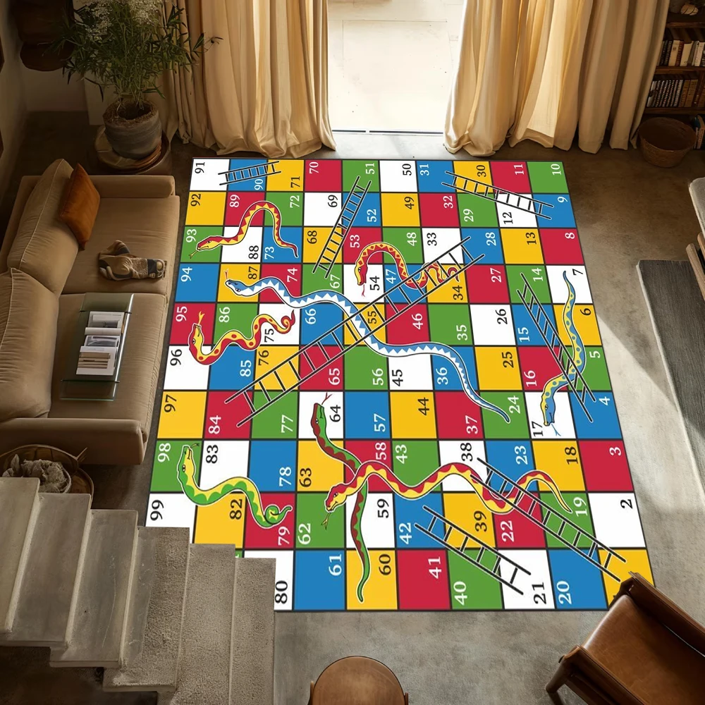 Playful Snakes and Ladders Carpet Bedroom Living Room Non-slip Mat Creative Door Mat Dressing Room Rugs Play Mats