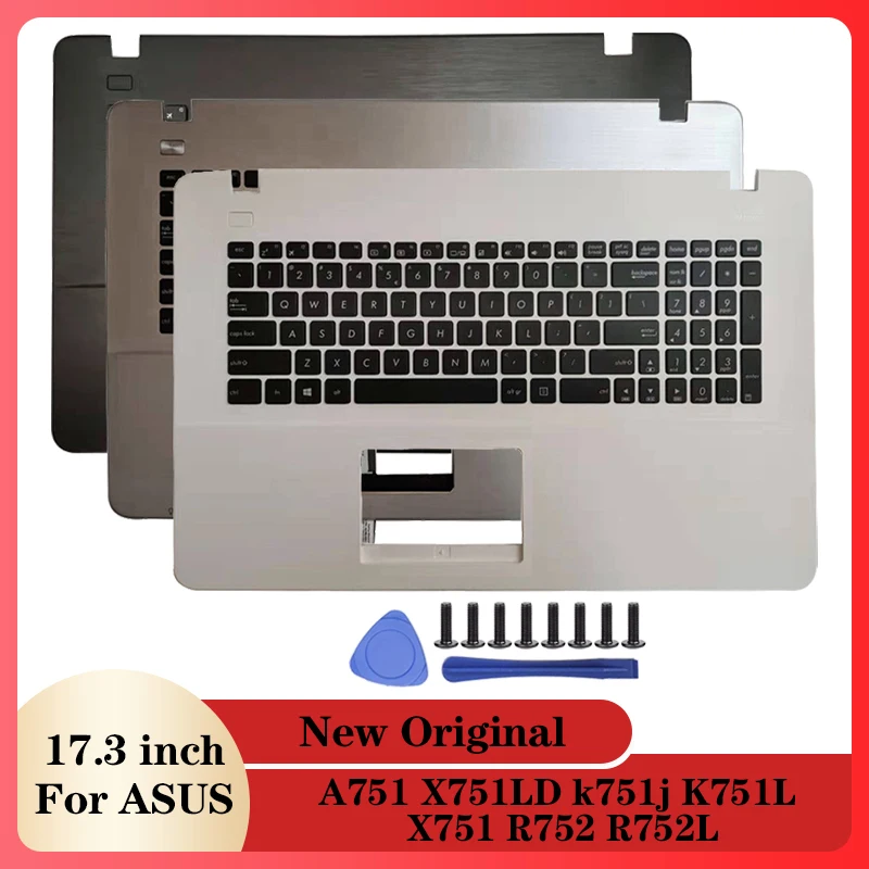 NEW Original Laptop Palmrest Upper Case US Keyboard For ASUS A751 X751LD k751j K751L X751 R752 R752L