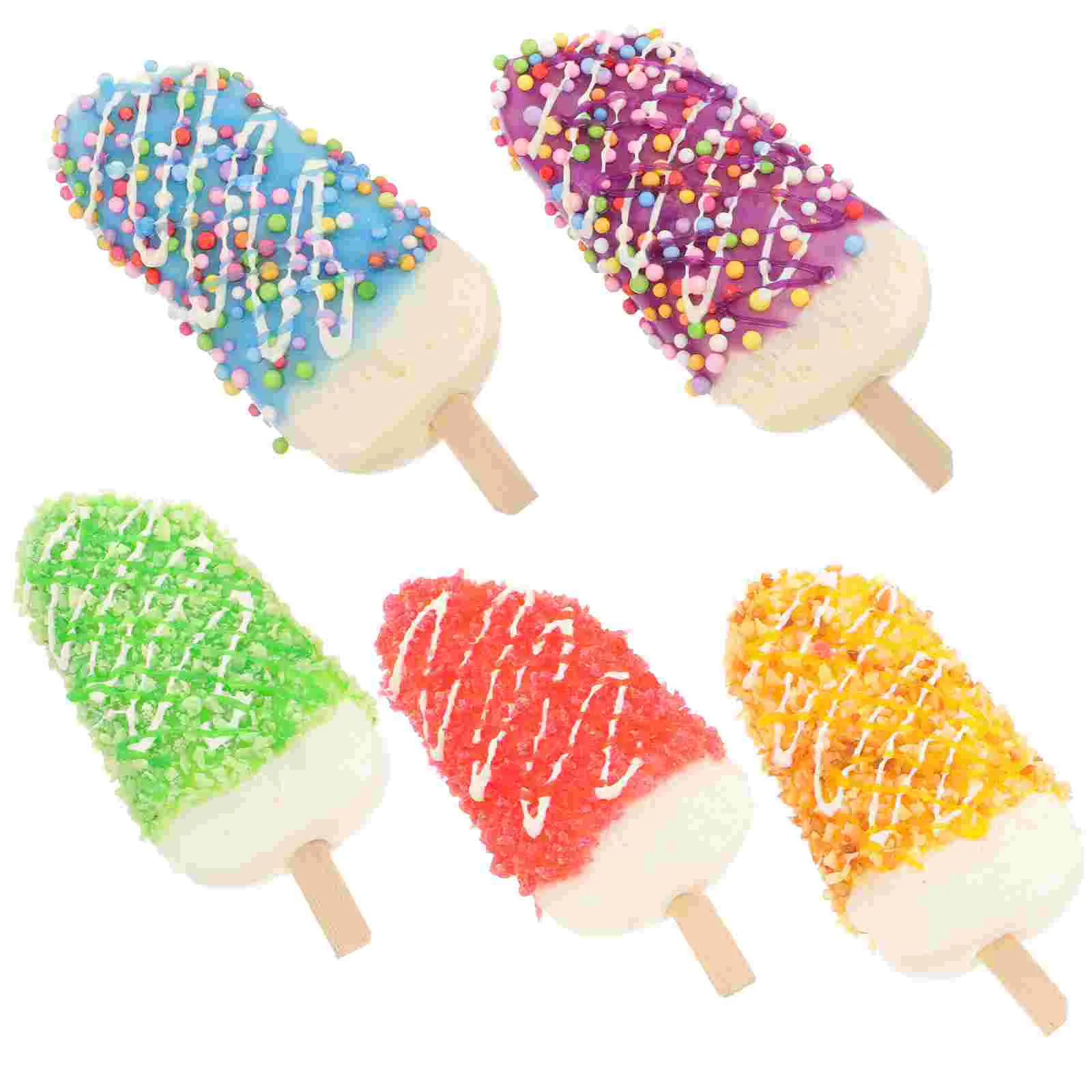 5 Pcs Simulated Ice Cream Fake Props Shop Displaying Simulation Mini Model Scene Adornment