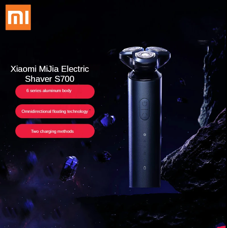 XIAOMI MIJIA Electric Shaver S700 Portable Flex Razor 3 Head Shaving IPX7 Waterproof Washable Beard Trimmer Trimer Cutter 30 day