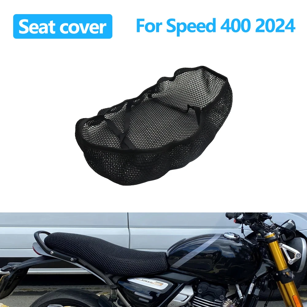 

Чехол на сиденье мотоцикла Speed 400 2024, 3D сетчатое тканевое сиденье, нескользящая дышащая теплоизоляционная защитная подушка