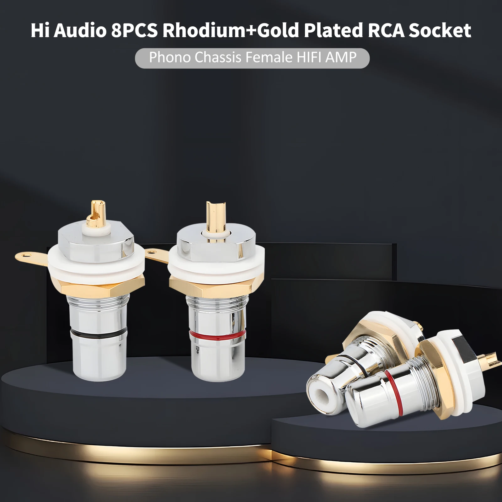 

10Pcs RS3001/3005 Gold/Rhodium Plated RCA Socket RCA Female Panel Mount Plug Audio Terminal