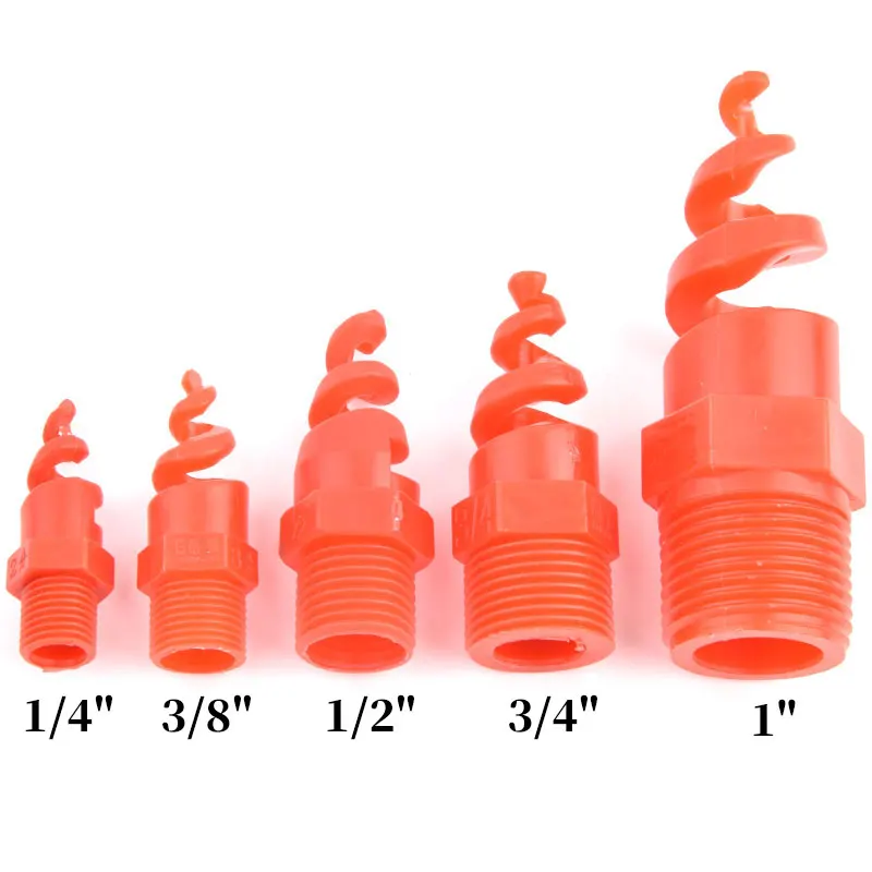 

1/4" 3/8" 1/2" 3/4" 1" Male Thread Plastic Spiral Jet Nozzle Atomization Sprinkler Cooling Tower Sprinkler Garden Lawn Nozzle