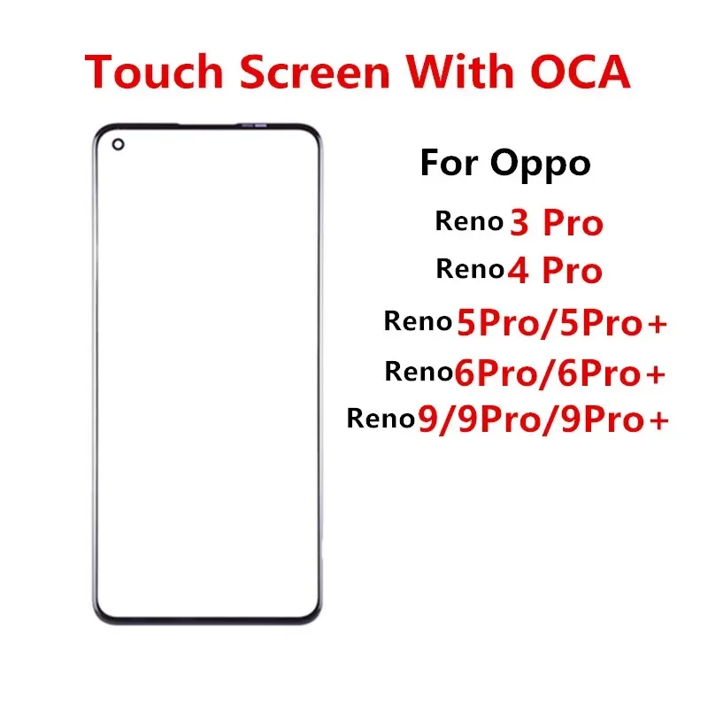 Outer Screen For OPPO Reno 9 Pro Plus 6 5 3 Reno9 Front Touch Panel LCD Display Out Glass Cover Lens Repair Replace Parts + OCA