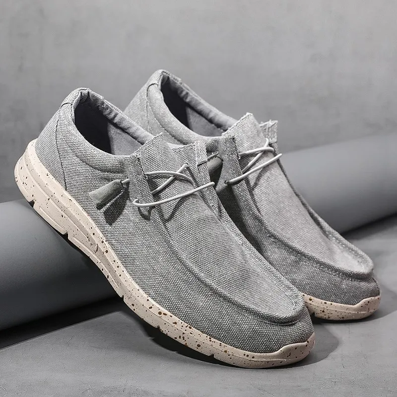 Sapatos casuais masculinos respiráveis de verão 2023, modernos, com bico redondo, parte superior em couro sintético, fors...