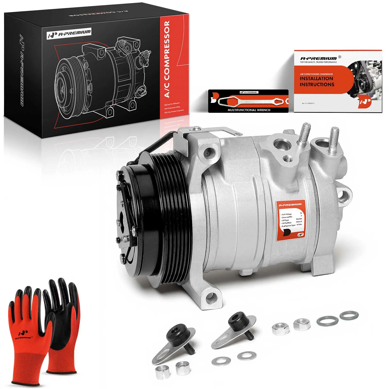 A-Premium AC Compressor with 6-Groove for Jeep Grand Cherokee 2009-2010 Commander 2010 Dodge Charger Challenger 2009-2010