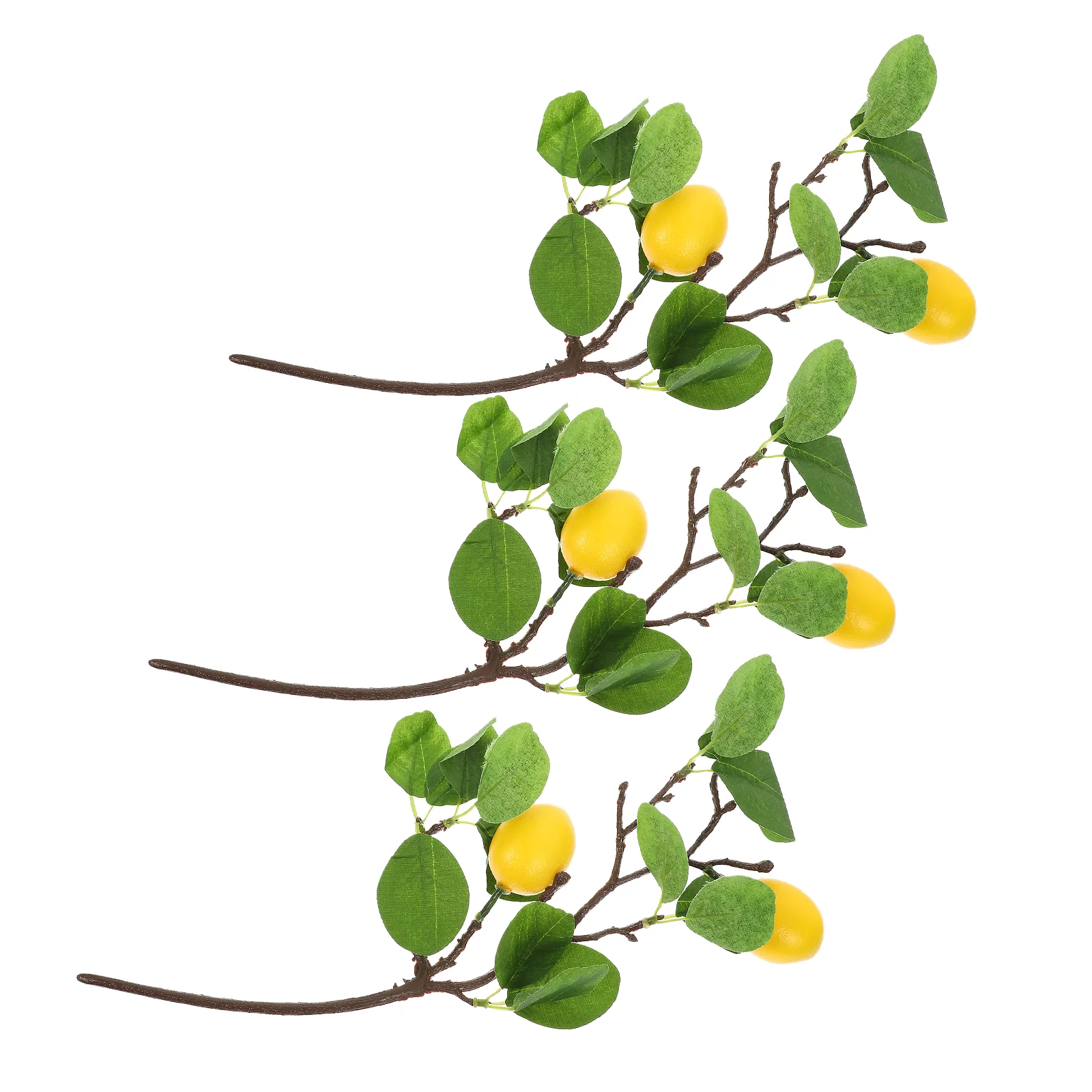 

3 Pcs Artificial Lemon Branch Simulation Home Ornament Restaurant Decor Greenery Garland Eggs Plastic Vase Lemons