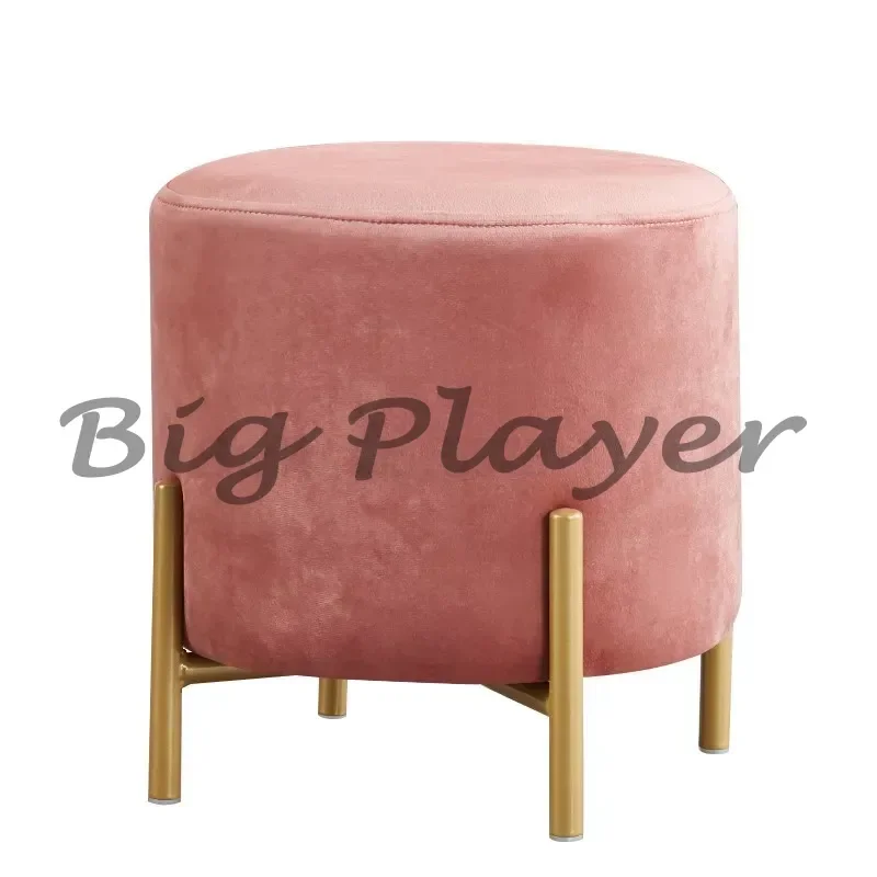 

Velvet Dressing Stool Golden Leg Tassel Makeup Bench Openable Ottoman Pouf For Home Fashionable Furniture