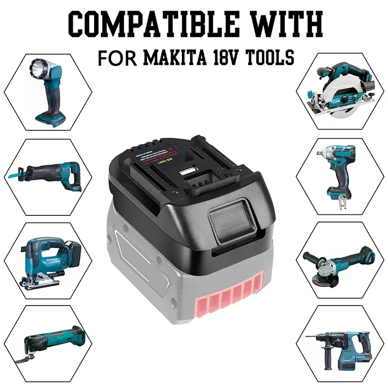 Адаптер-переходник для аккумулятора Bosch 18 В, конвертированный на литий-ионный аккумулятор Makita 18 В, адаптер BL1830 BL1850 BS18MT с портом USB