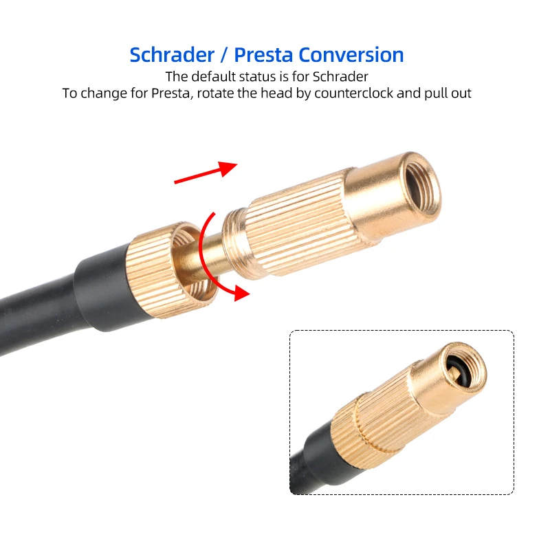 Deemount 17/20/30/50cm AV/FV 2 in 1 Pump Extension Adaptor MTB Bike Schrader Presta Air Pump Tire Inflator Nozzle Connector