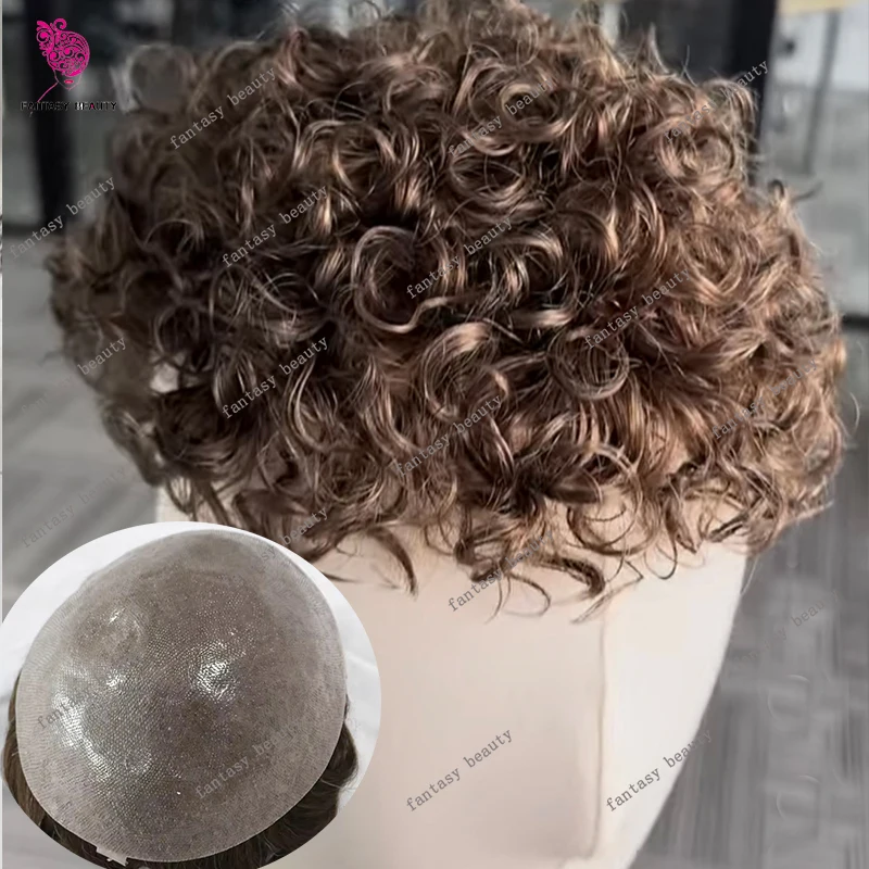 

Необнаружимый вьющийся Vloop 18 мм, прочный, тонкая кожа, пепельно-русый, 0,06 мм # 18 # Мужской парик из человеческих волос Grey1b80, мужской капиллярный протез