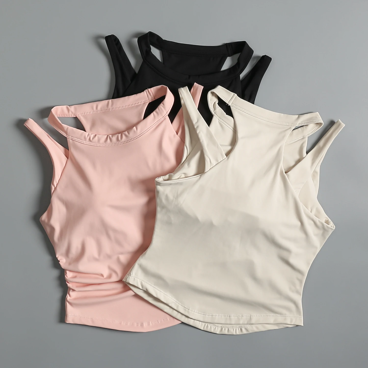Women's Sports Vest Summer Outdoor Running Training Shockproof Yoga Fitness Slimming Top Covering Side Breast Fast Dry Breath...