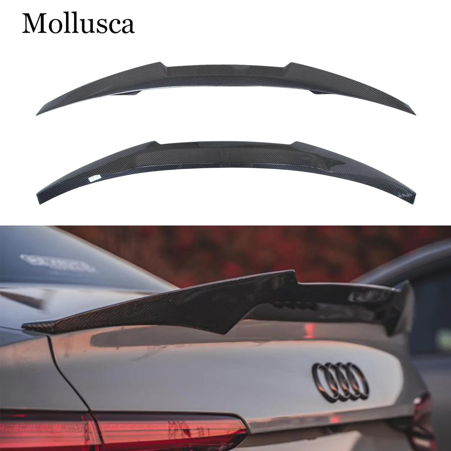 

For AUDI A4 S4 B9 B9.5 Sedan M4 Style Carbon Fiber Rear Spoiler Trunk Wing 2016-2023