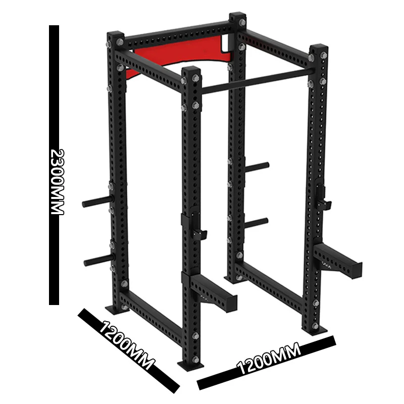 Heavy Duty Power Cage, Gym Commercial Power Rack With Optional Lat Pull-Down Attachment, Home Gym Equipment