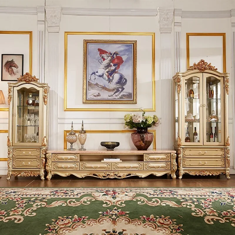 Double door living room decorative cabinet champagne gold dining room wine cabinet display single door
