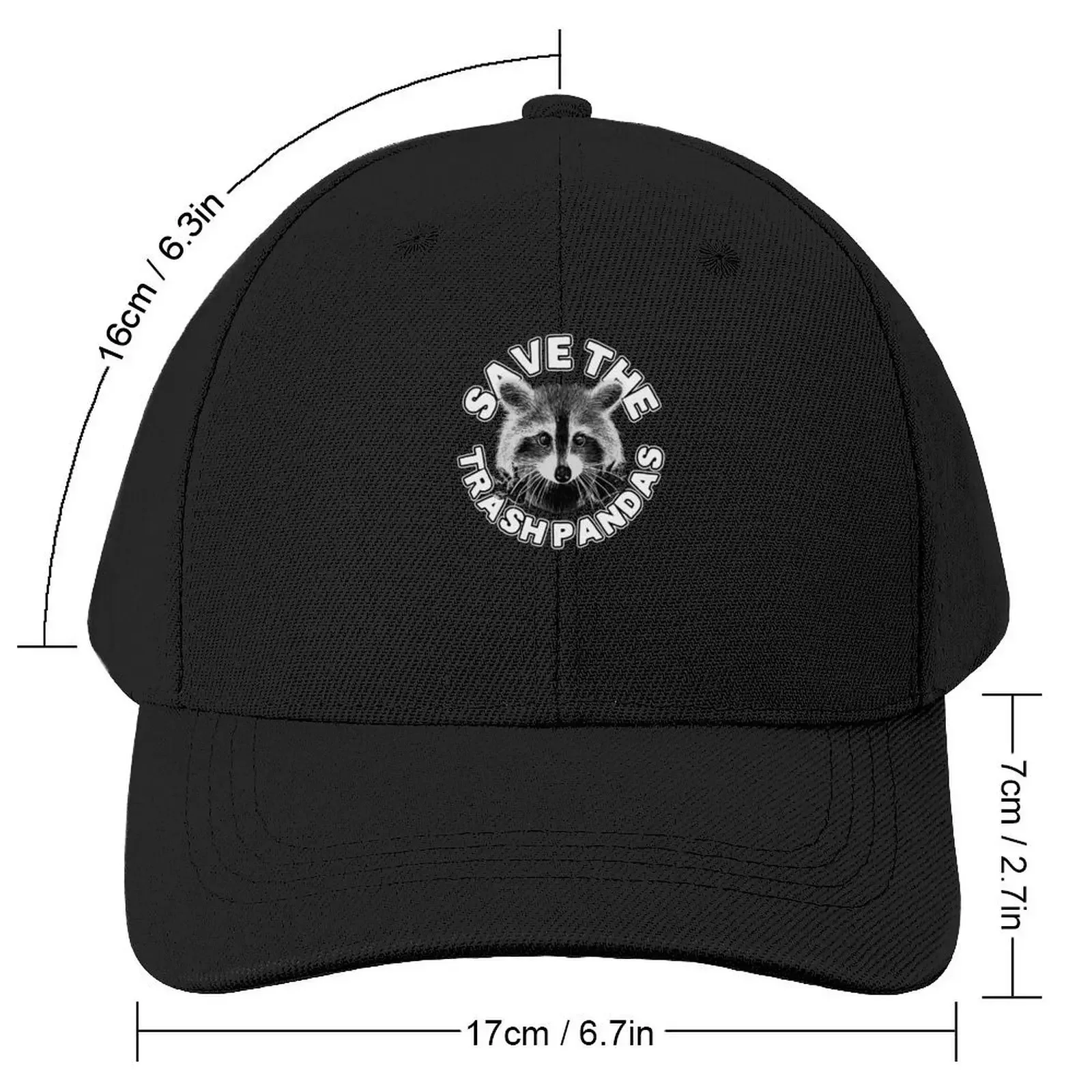 Save the Trash Pandas Raccoon Animal Baseball Cap Hat Baseball Cap Big Size Hat Hats Man Women's