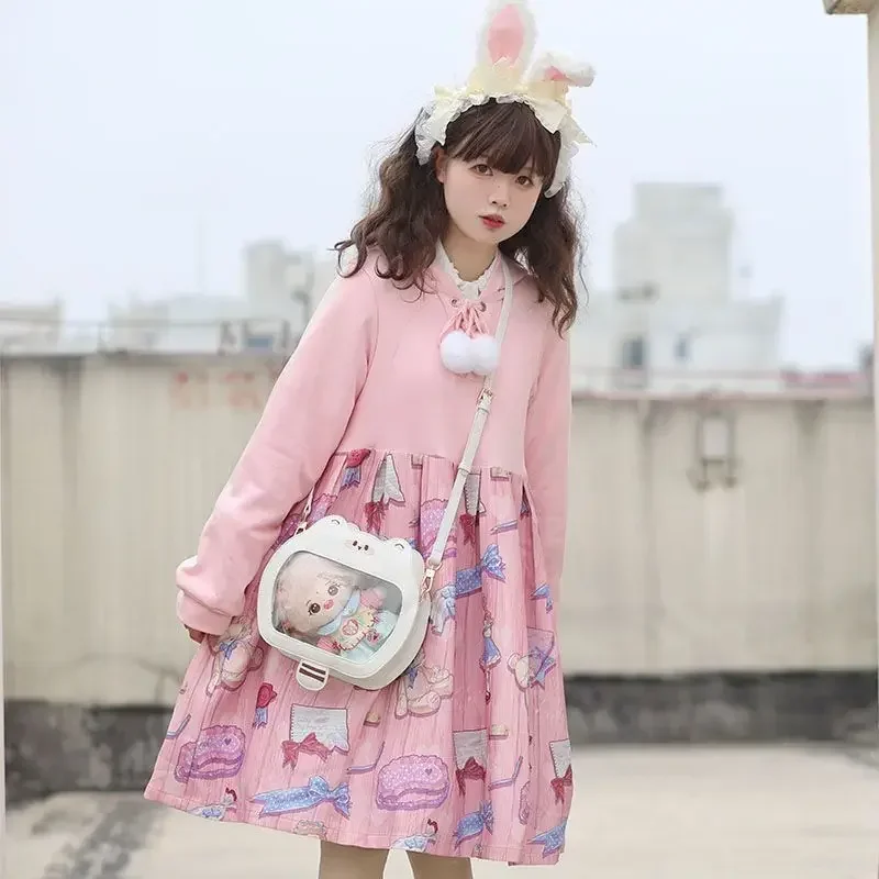 2023 Trend PU Ita Bags Japanese New Bear Cartoon Cute Crossbody Bags Teenage Girls Uniform Lolita Kawaii Shoulder Bags Women