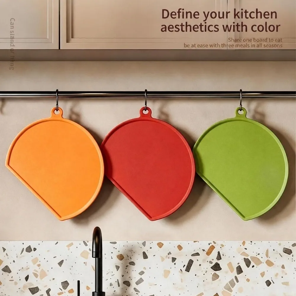 TPU Antibacterial Cutting Board Anti Mold Silicone Chopping Board Double Sided Hanging Fruit Vegetable Cutting Board