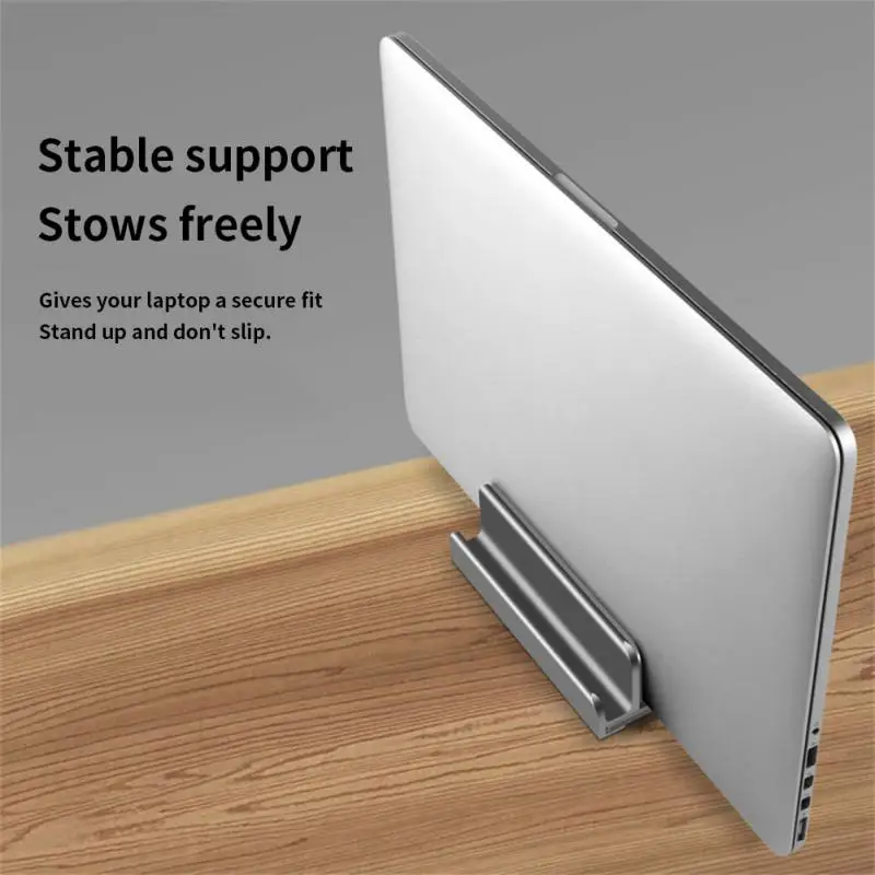 RYRA Aluminum Vertical Laptop Stand Holder Adjustable Desktop Notebook Dock Space-Saving 3 In 1 Storage Holder Support Macbook