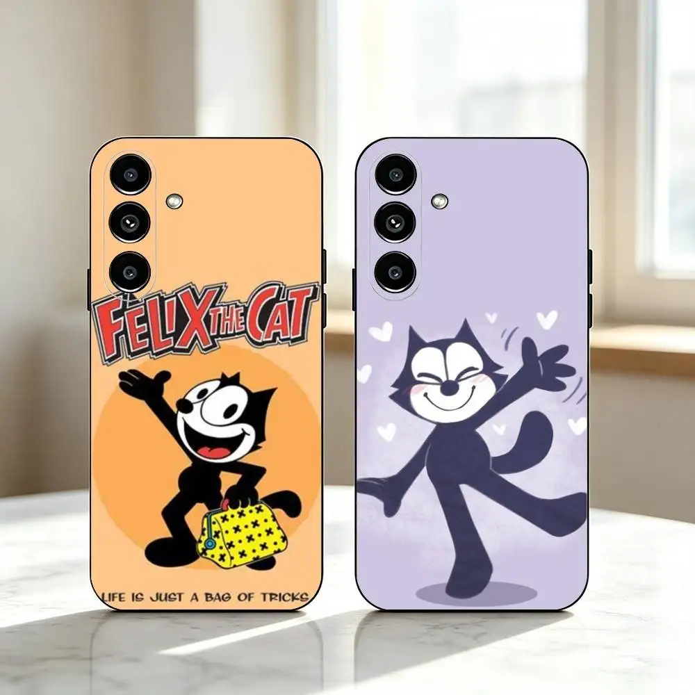 Felix the C-Cat Cartoon  Phone Case For Samsung Galaxy A73,A72,A71,A70,A53,A52,A51,Soft Silicone Black Cover Gift
